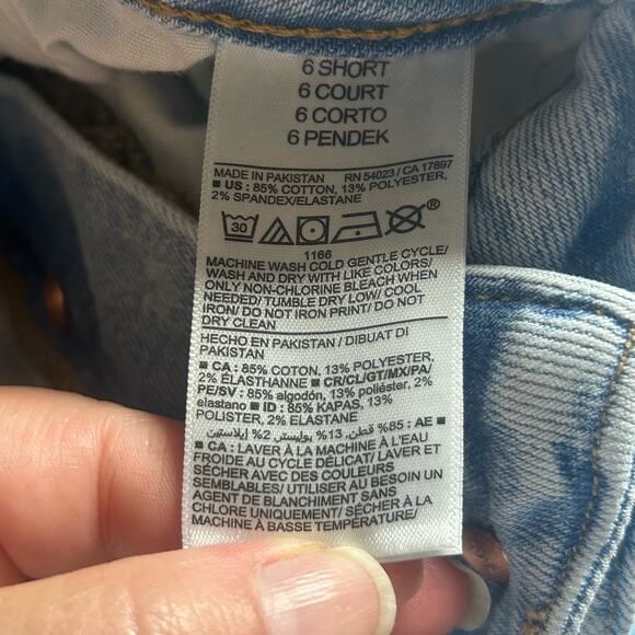 Old Navy Women's High Rise OG Straight Stretch Button Fly Denim Jeans 6 Short - Picture 8 of 8